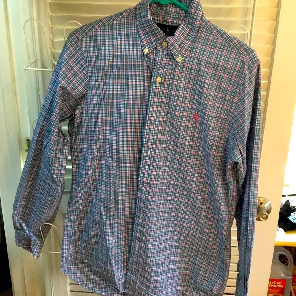 Pink and Blue Ralph Lauren button down shirt